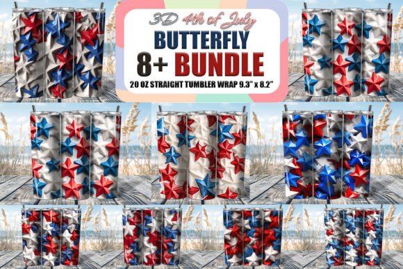 4th of July Stars 3D Mug Wrap Bundle