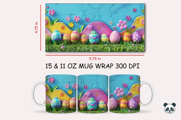 Colorful Easter Eggs 3D Mug Wrap Design