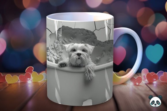 Creating Custom Drinkware with the Miniature Schnauzer Bathing 3D Mug Wrap Design