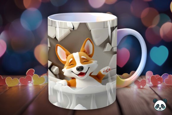 Creating Professional Sublimation Mugs with Pembroke Welsh Corgi Bathing 3D Designs
