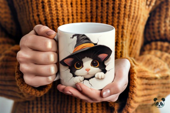 Creating Spooky Charm with the Cute Halloween Tuxedo Cat 3D Mug Wrap
