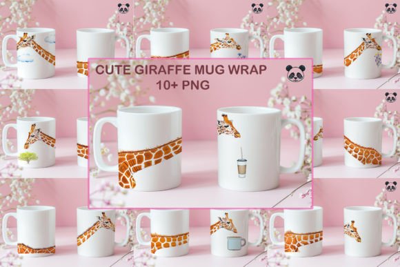 Cute Giraffe Mug Wrap Sublimation Bundle