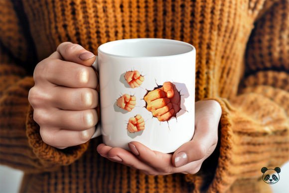 Dad & 3 Kids Fist Bump Mug Design