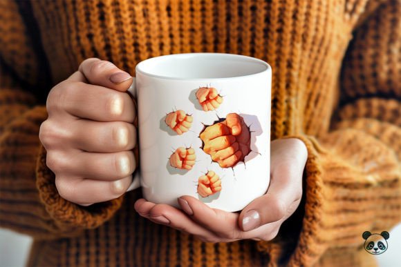 Dad & 4 Kids Fist Bump Mug Wrap