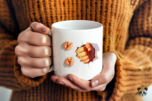 Dad with 2 Child Fist Bump 3D Mug Wrap: A Modern Tribute for Father’s Day
