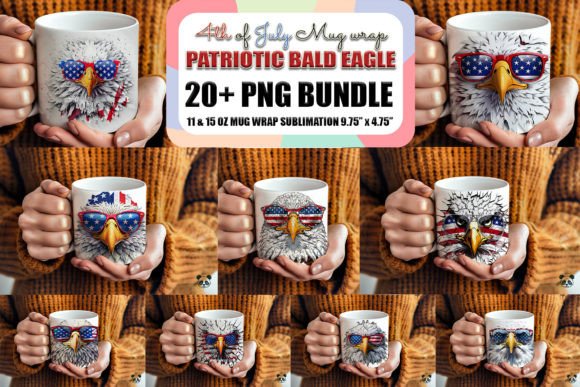 Elevate Designs with 4th of July Eagle 3D Mug Wrap Bundle