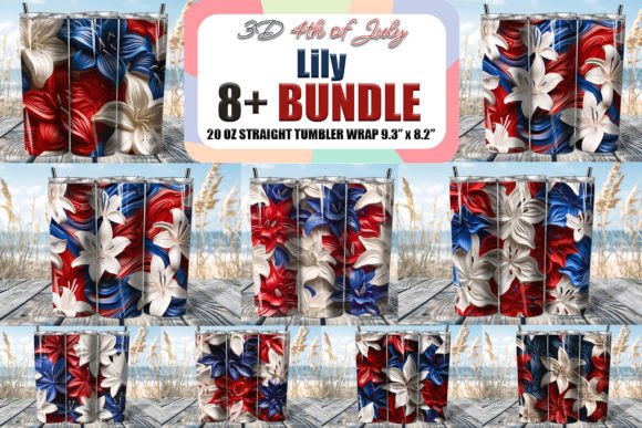 Elevate Your Summer Crafts with the 4th of July Lily 3D Tumbler Bundle