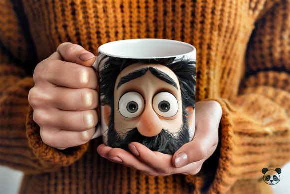 Elevating Personalized Gifting with the Dad Face with Black Bearded 3D Mug Wrap