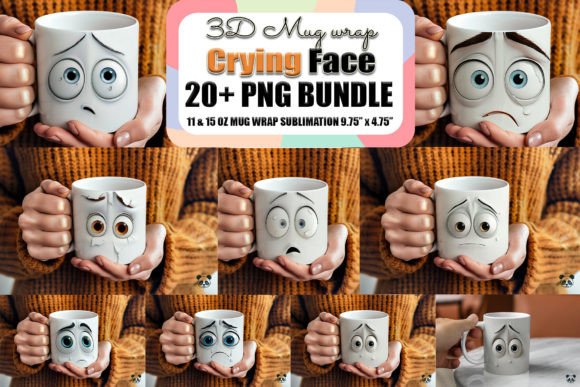 Elevating Sublimation Business with the Crying Face 3D Mug Wrap Bundle