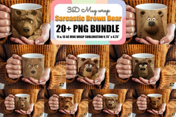 Evaluating the Sarcastic Brown Bear 3D Mug Wrap Bundle for Sublimation Projects