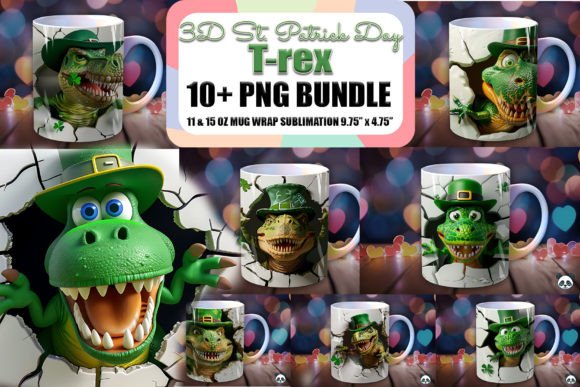 Evaluating the St Patrick T-Rex 3D Mug Wrap Bundle for Sublimation Projects
