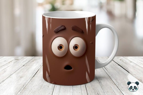 Mastering Sublimation with the Brown Cartoon Face 3D Mug Wrap Design