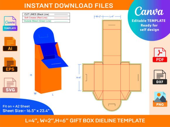 Mastering the 4x2x6 Inch Gift Box Dieline