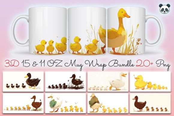 Papa Duck Father's Day Mug Wrap Bundle