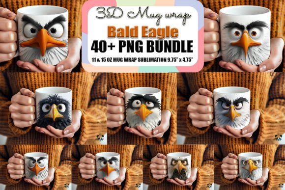 Sarcastic Bald Eagle 3D Mug Wrap Bundle