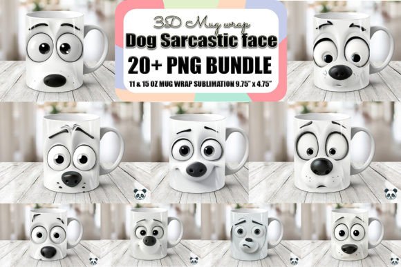 Sarcastic Dog Face 3D Mug Wrap Bundle Guide