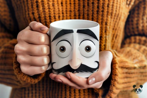 Sarcastic Mustache Dad Face 3D Mug Wrap