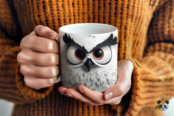 Sarcastic Owl Face 3D Mug Wrap Design