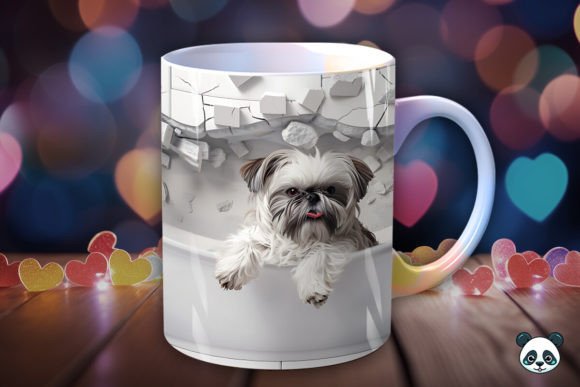 Shih Tzu Bathing 3D Mug Wrap Design