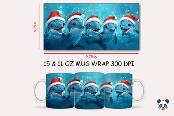 Strategic Branding with the Christmas Dolphin Mug Wrap: Elevating Holiday Merchandise