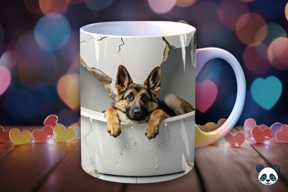Strategic Branding with the German Shepherd Bathing 3D Mug Wrap