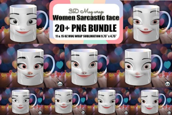 Women Sarcastic Face 3D Mug Wrap Bundle: A Comprehensive Guide for Sublimation Creators